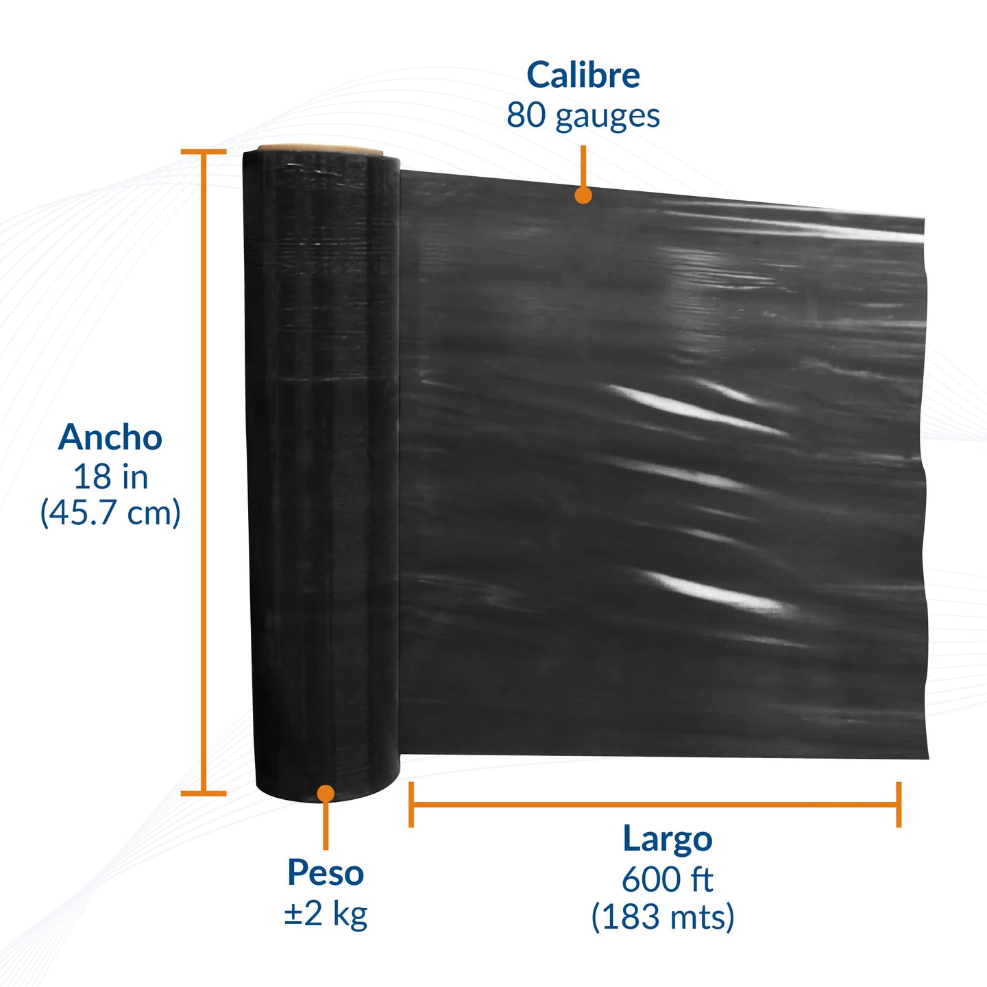 Película Stretch Manual de Color 18" Calibre 70 600ft